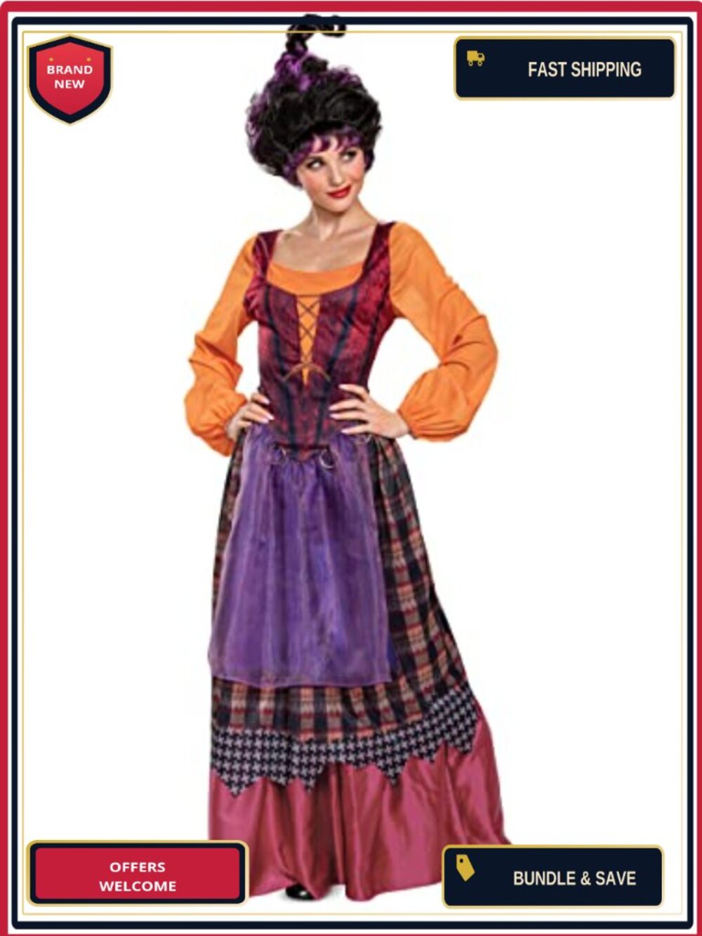 Deluxe Mary Sanderson Costume Dress Hocus Pocus Official